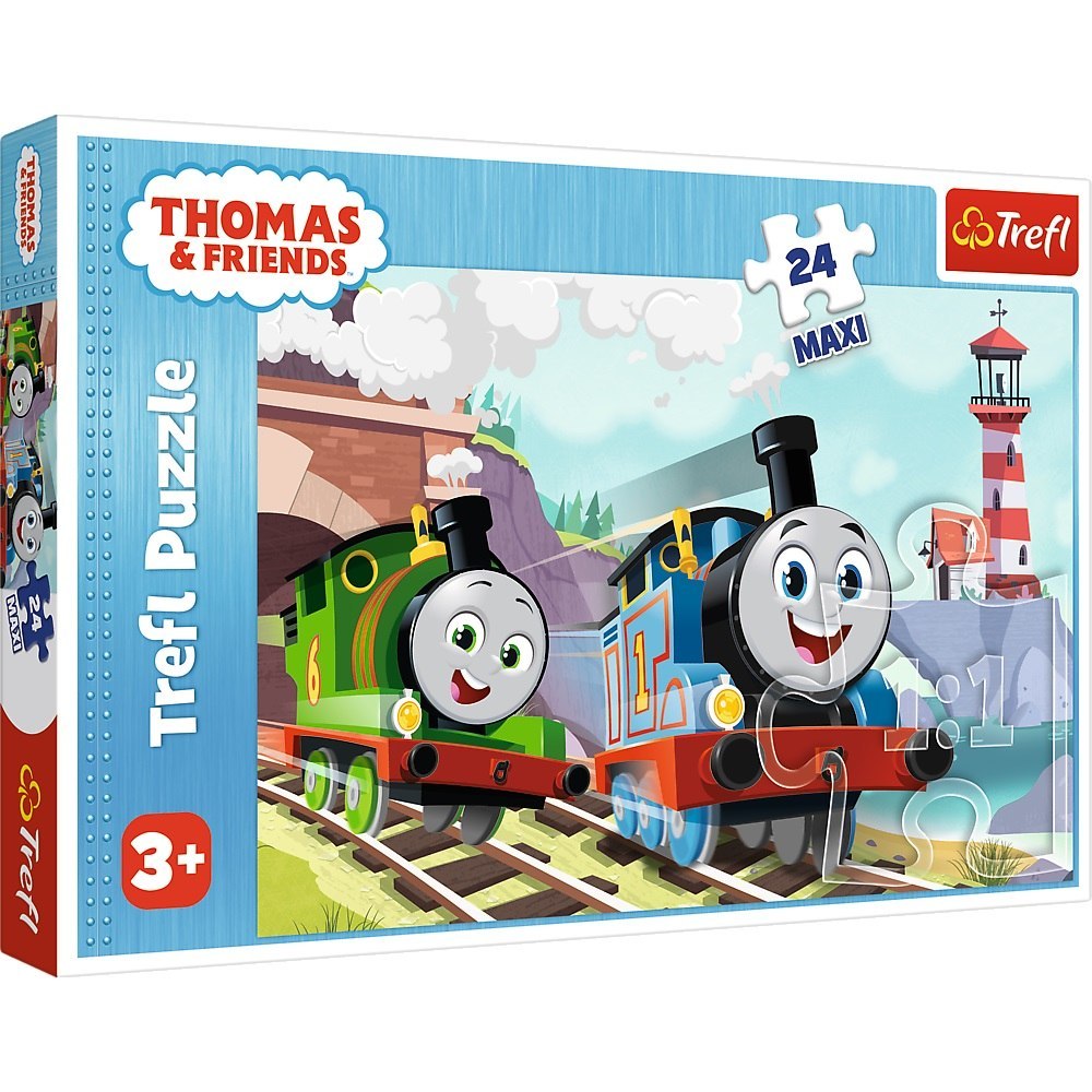 PUZZLE 24 ELEMENTS MAXI THOMAS ET PERCY SUR PISTES TREFL 14354 TREF TREFL